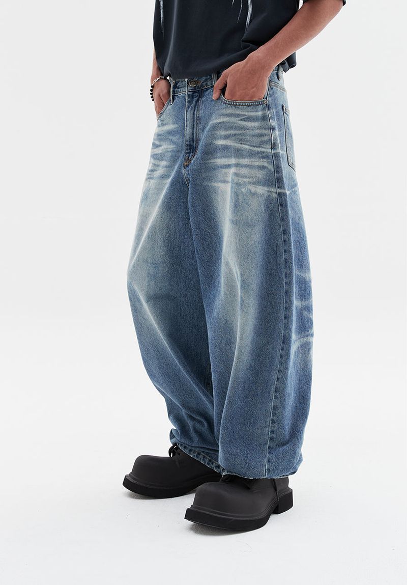 awesome baggy denim pants blue