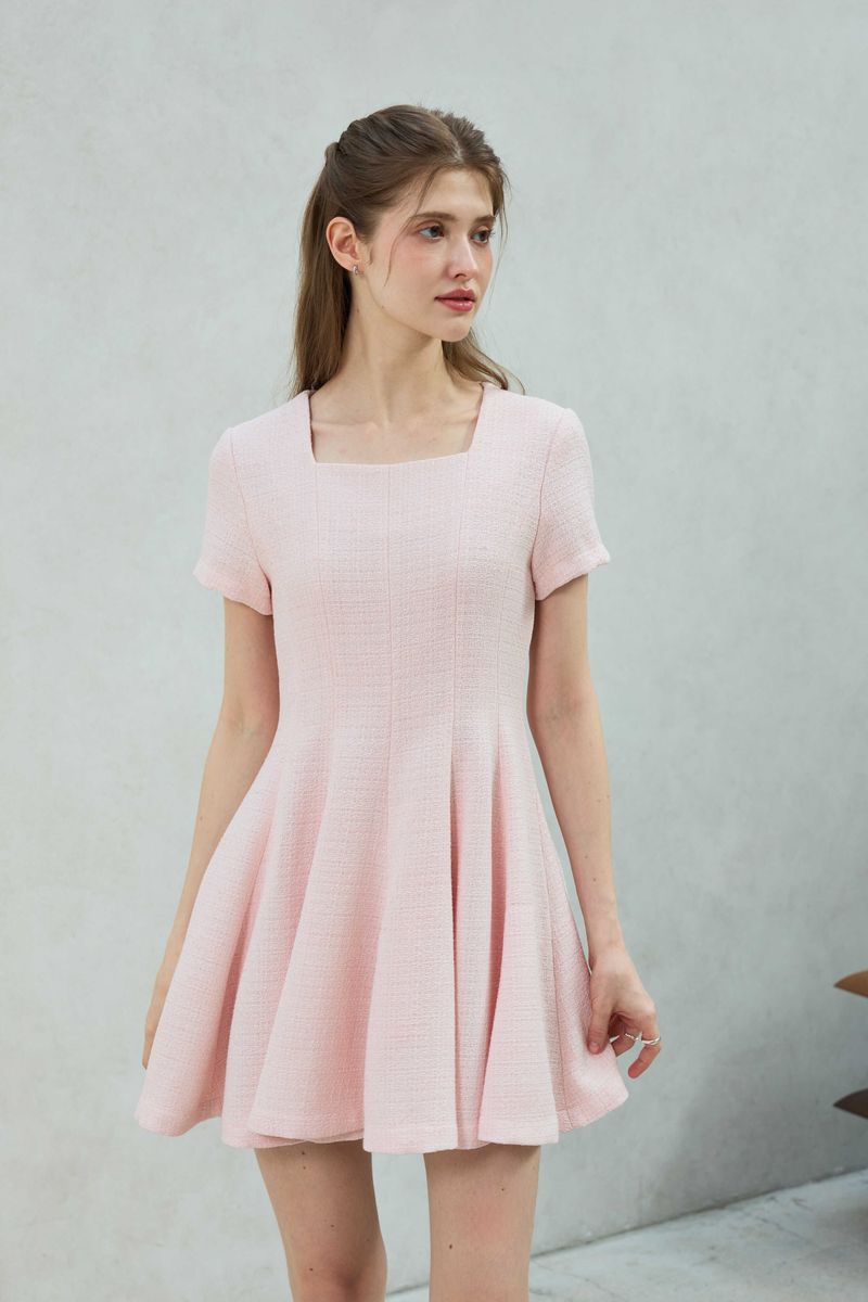LANI TWEED DRESS / PINK