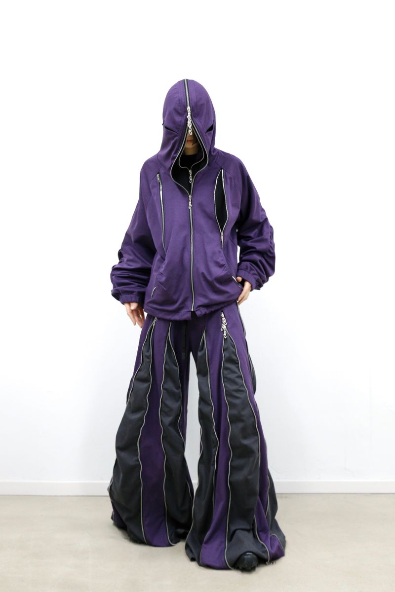 RELABEL (Dream Fracture) Multi-Zip Genuine Double-Layer Cut Four-Zip Hooded Back-Zip Oversized Sweatshirt