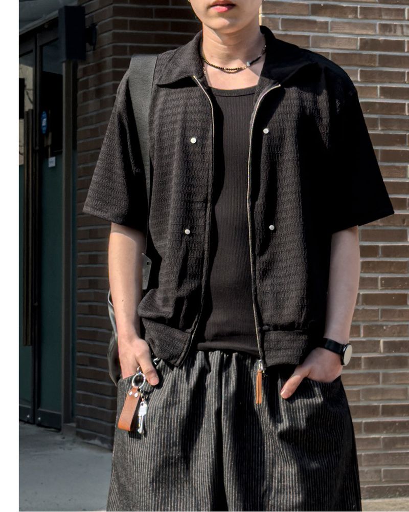 Rivet Knit Zip-Up Cardigan