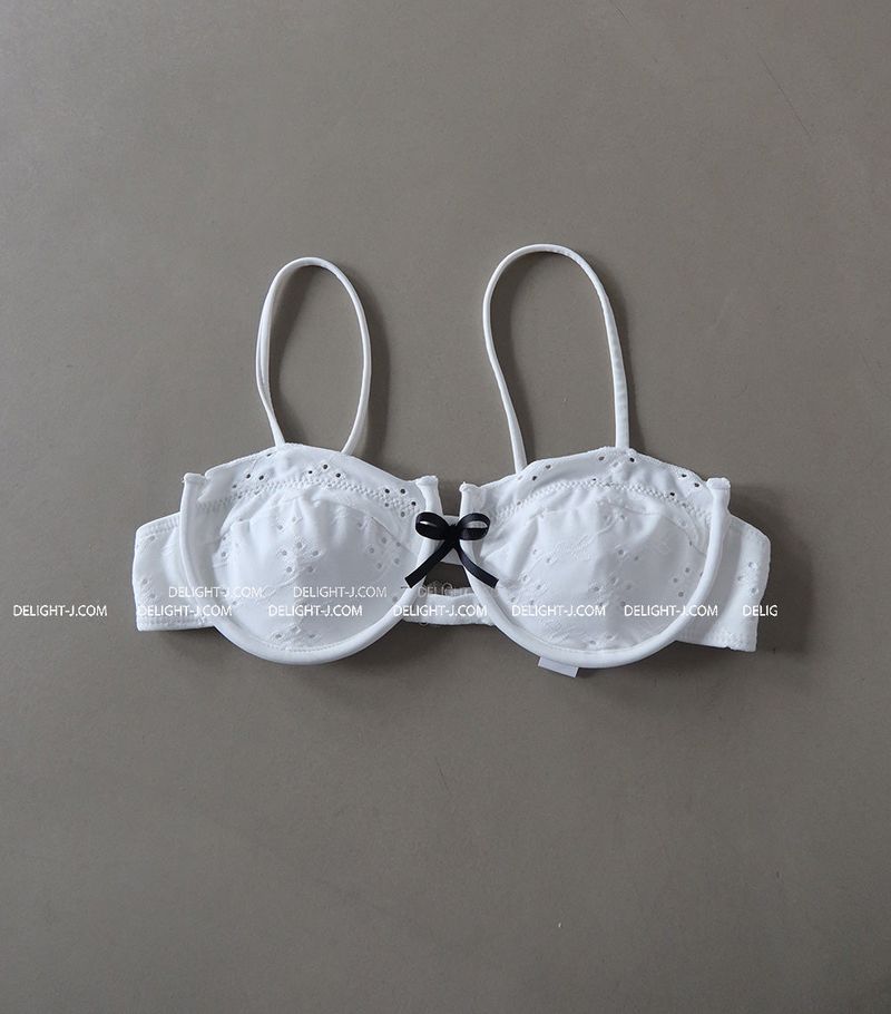 punching eyelet ribbon skirt bikini