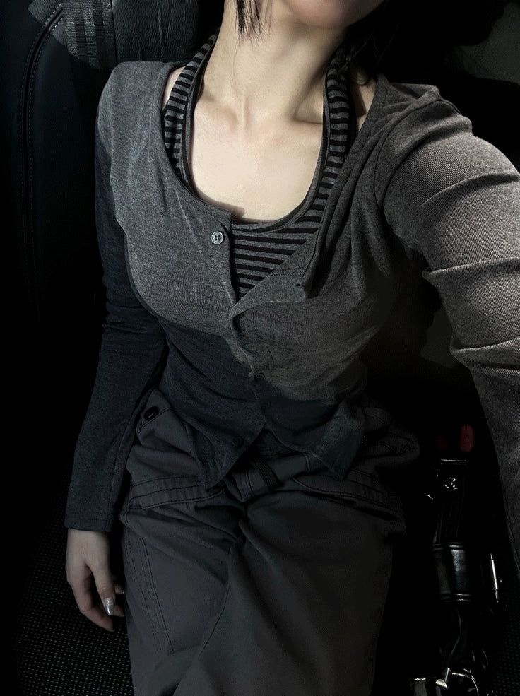 Mix-match layered cardigan set