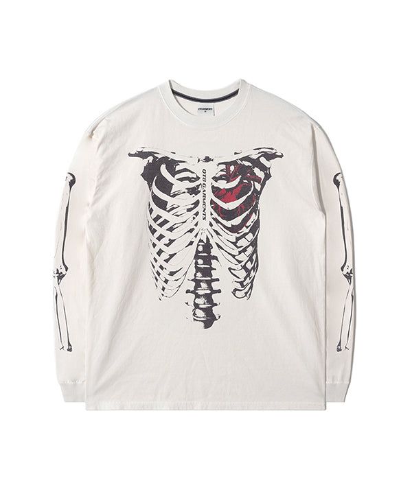 QT8 GARMENTS(キューティーエイトガーメント)の「RG Bones EC Washed Long Sleeve (Ecru)(Tops)」