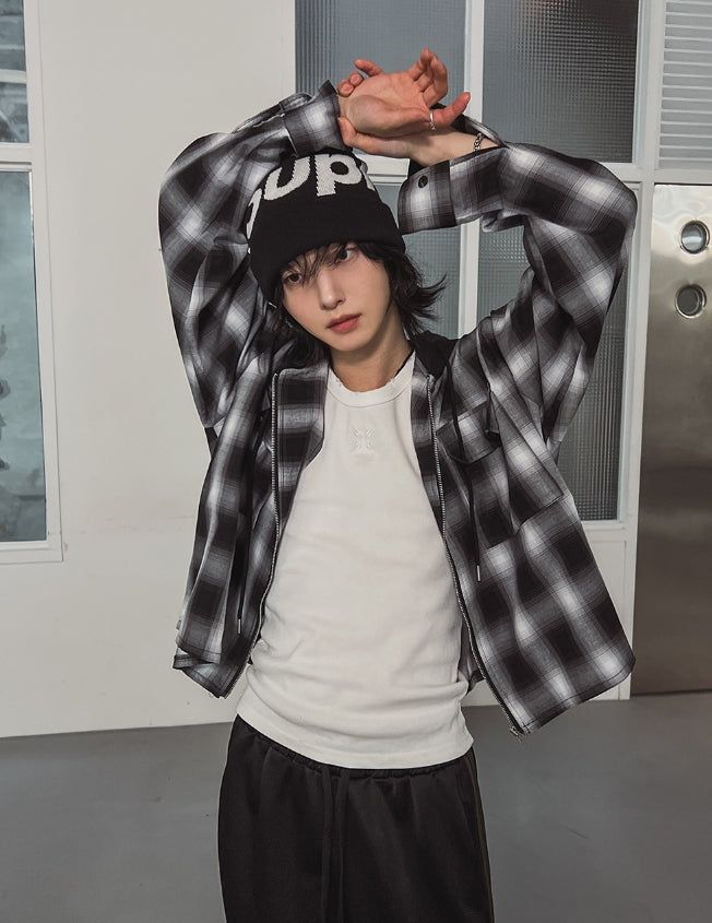 2PLAN（ツープラン）の「Philly loose fit checked hoodie jacket（Jackets/Outerwear）」