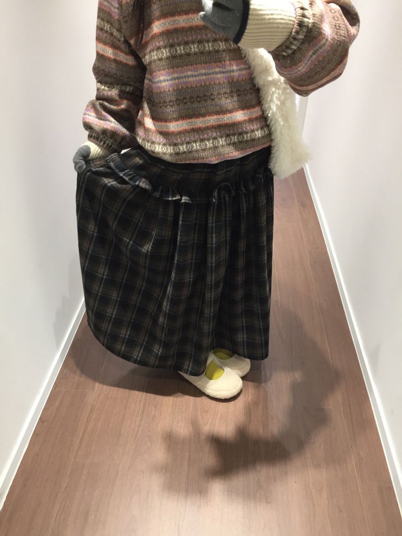 Bella Checkered Long Skirt (2color)