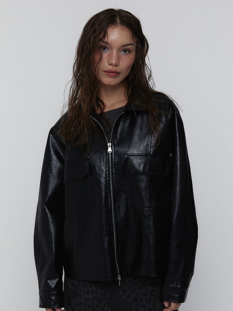 visus（ビスス）の「Eco Leather Bomber Jacket_Black（Jackets/Outerwear）」