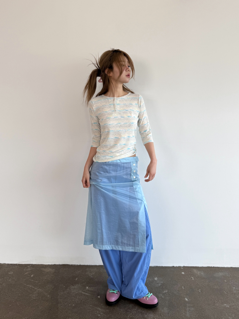 shine button layered skirt