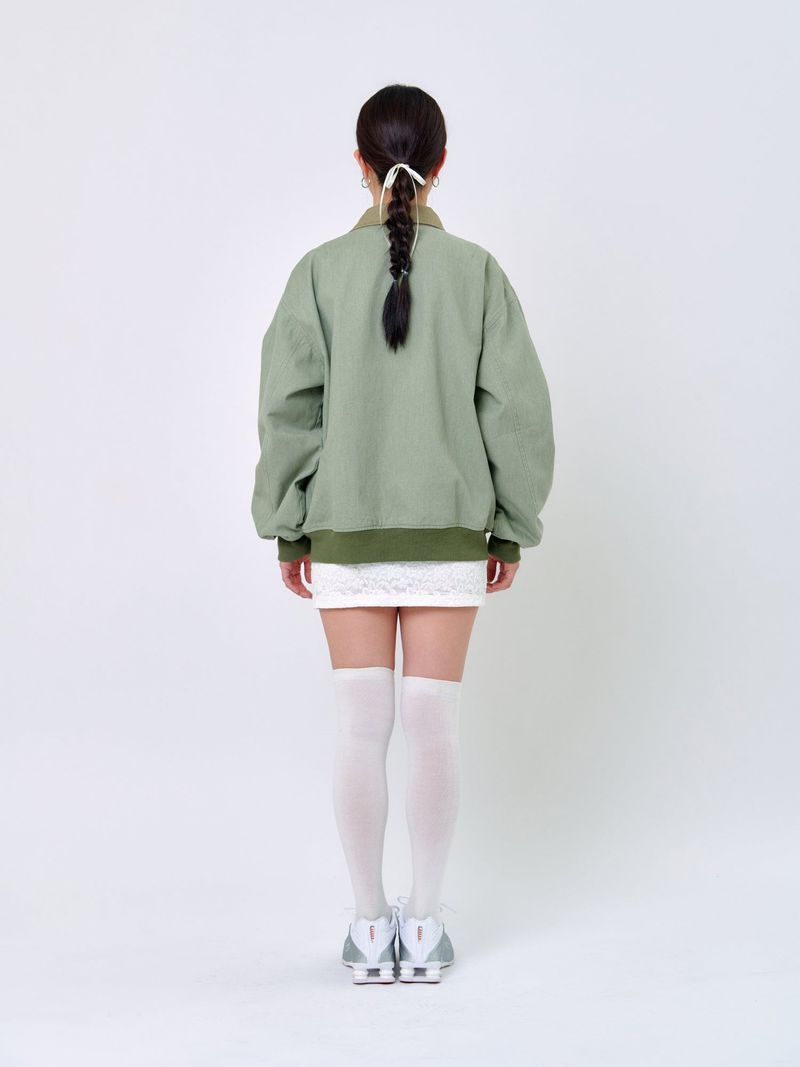 WASHED STITCH BLOUSON_Light Green