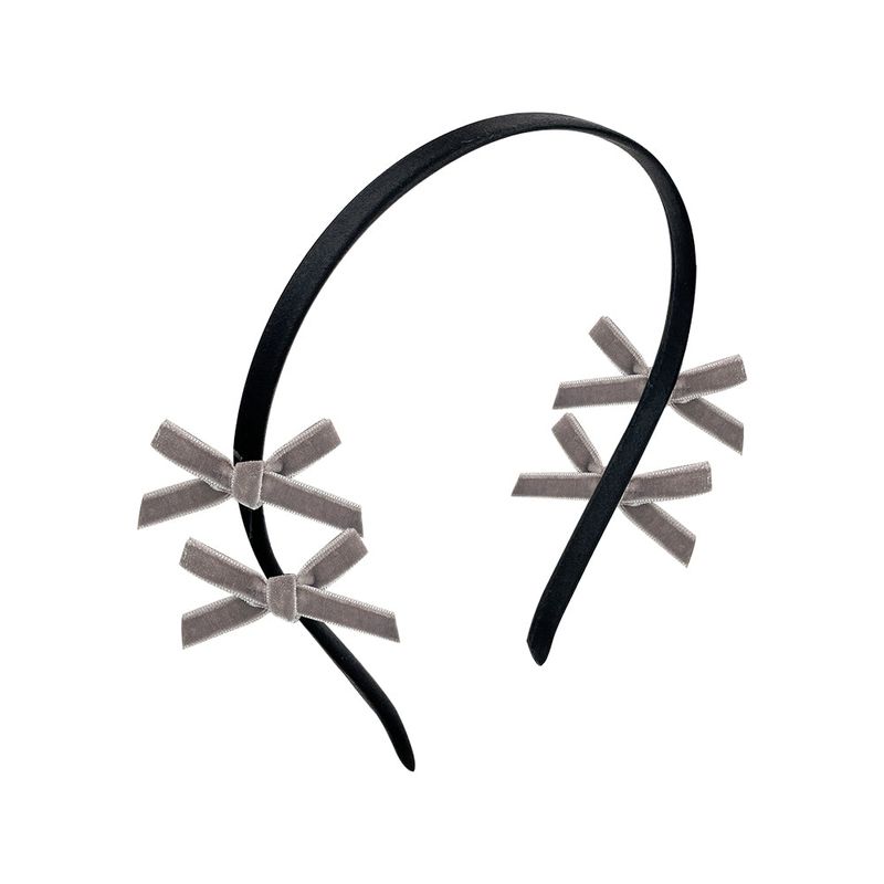Velvet Mini Ribbon Hairband _ Cocoa