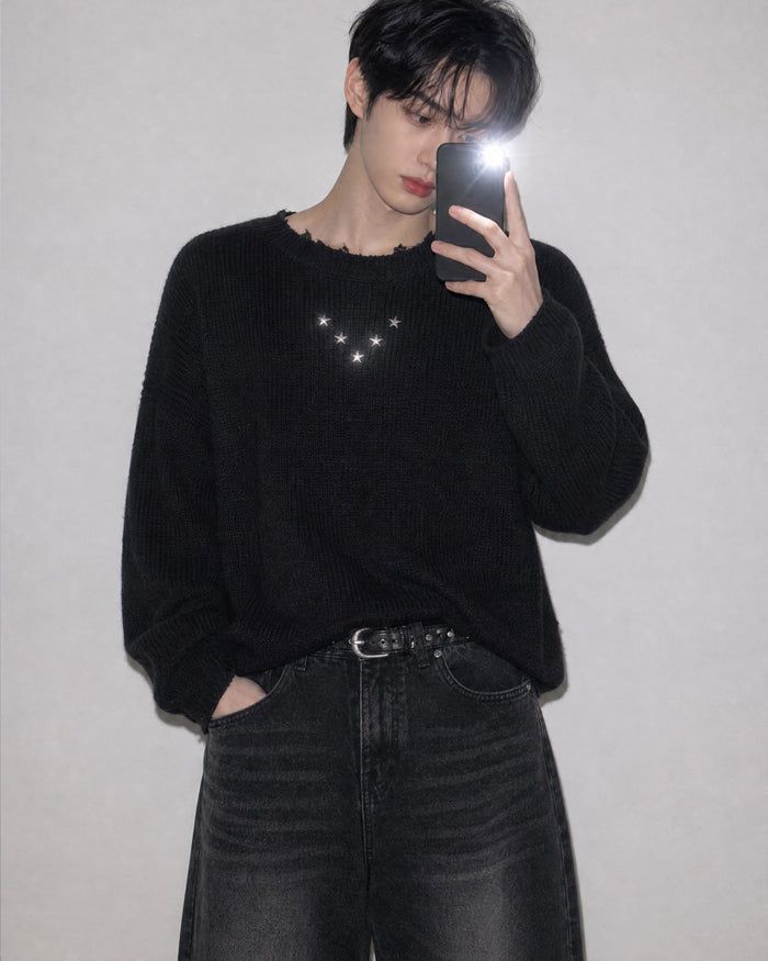 (UNISEX) Studs Over Knit