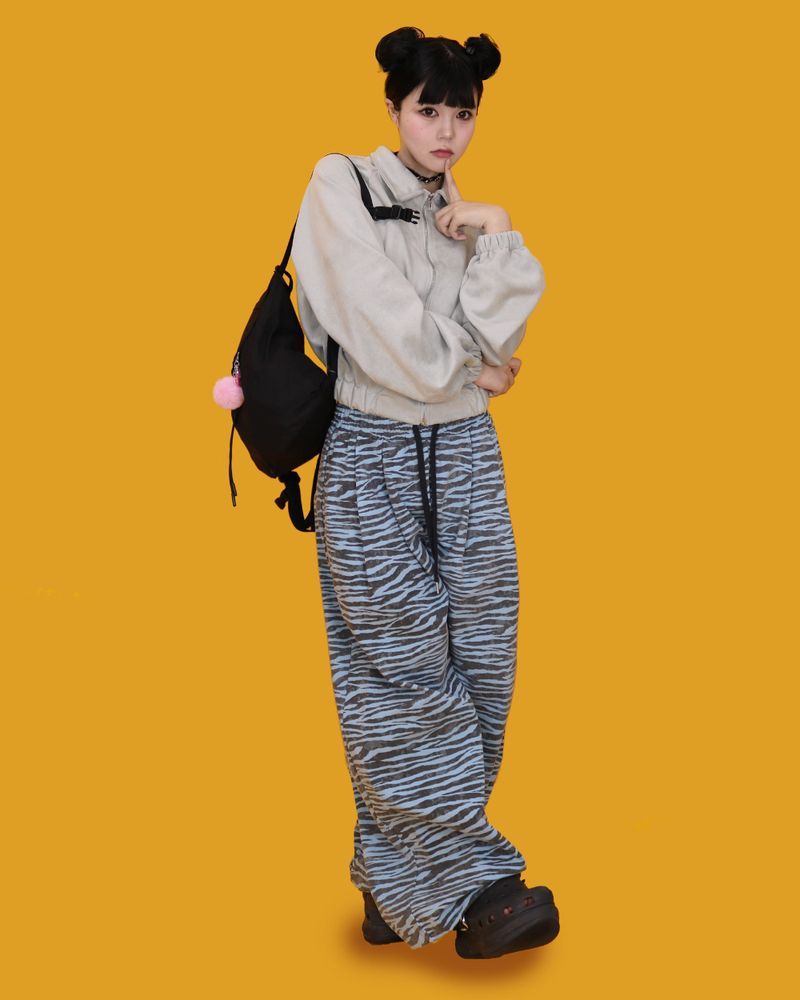 zebra banding pants - sky