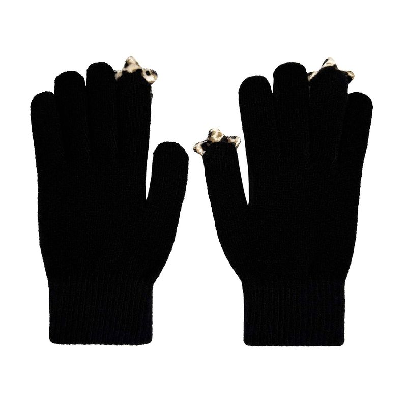 Star Wool Gloves [Black Leopard]