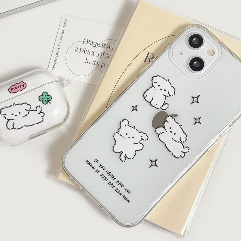 [Gel-hard] Fluffy twinkle puppy Phone case
