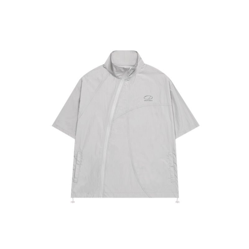 Diagonal Cut Half Windbreaker - 2COLOR