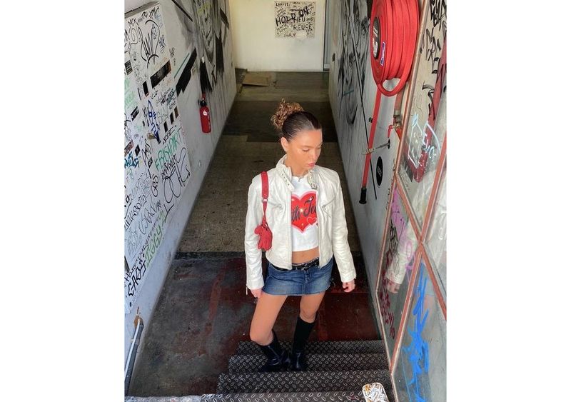 Cookie deep non-fade denim skirt