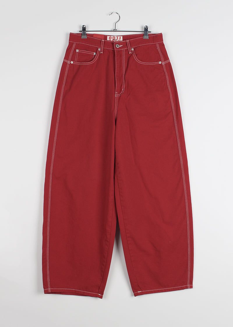 COLOR STITCH WIDE PANTS