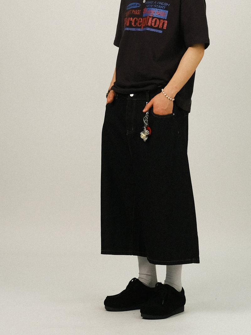 TE SELVAGE WIDE BERMUDA DENIM