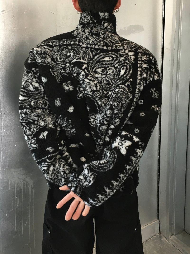 Paisley Quilted Over Fleece Zip-Up 2C