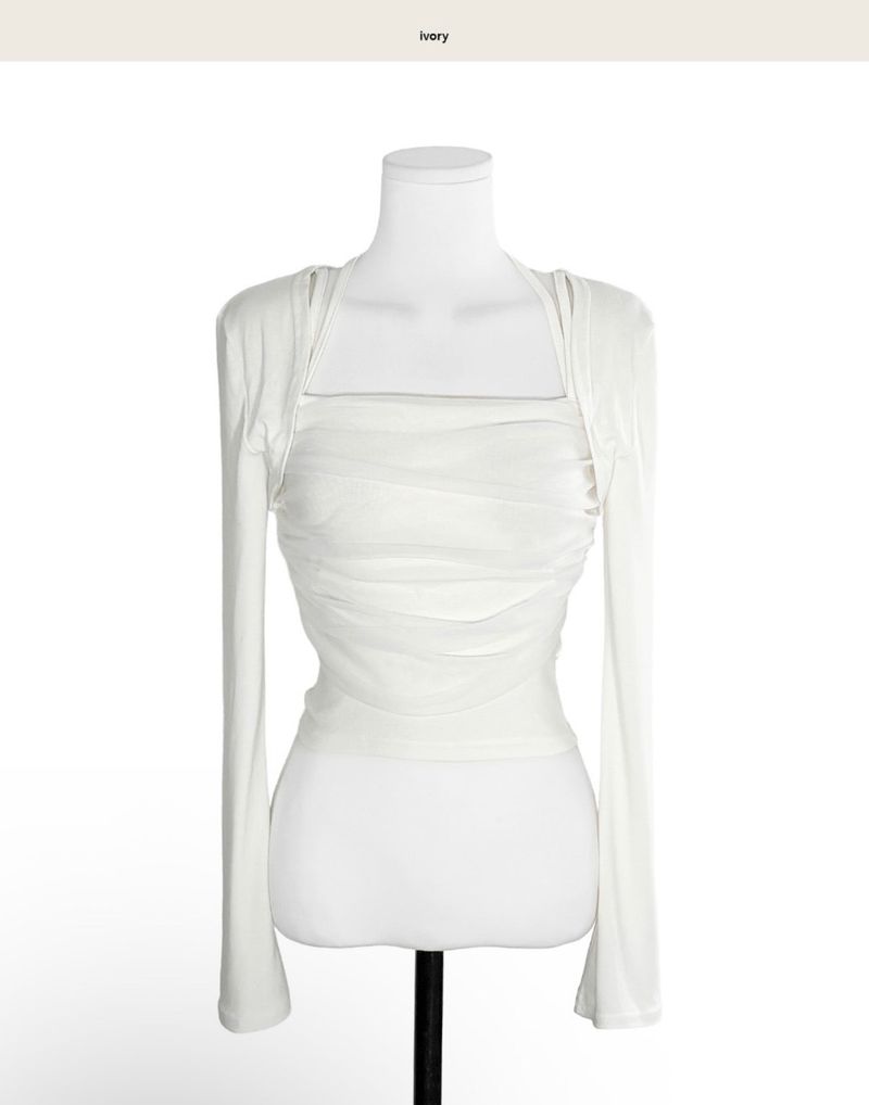 [ballet mood💗] punit tulle halter layer top