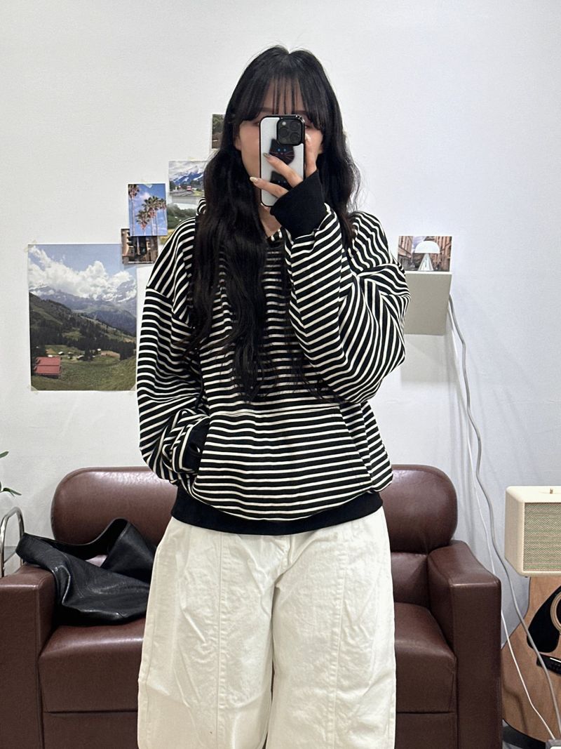 odoare（オドアール）の「STRIPE WARMER HOODIE（Tops）」