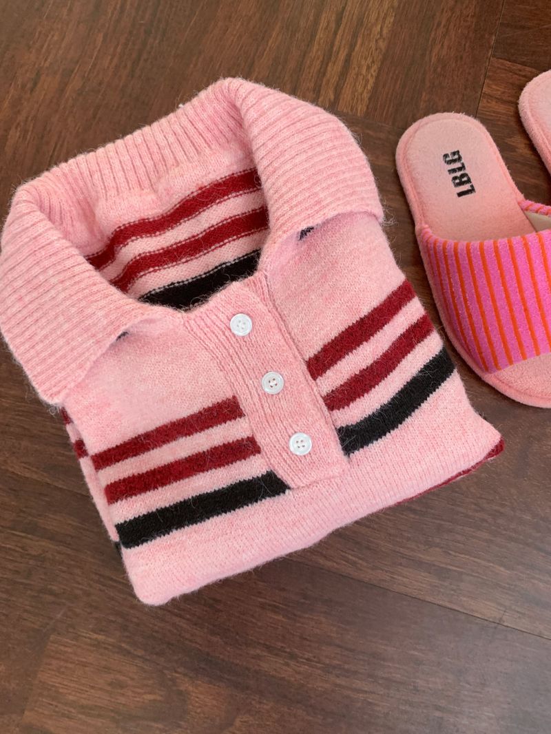 Candy Parade Collar Stripe Knit