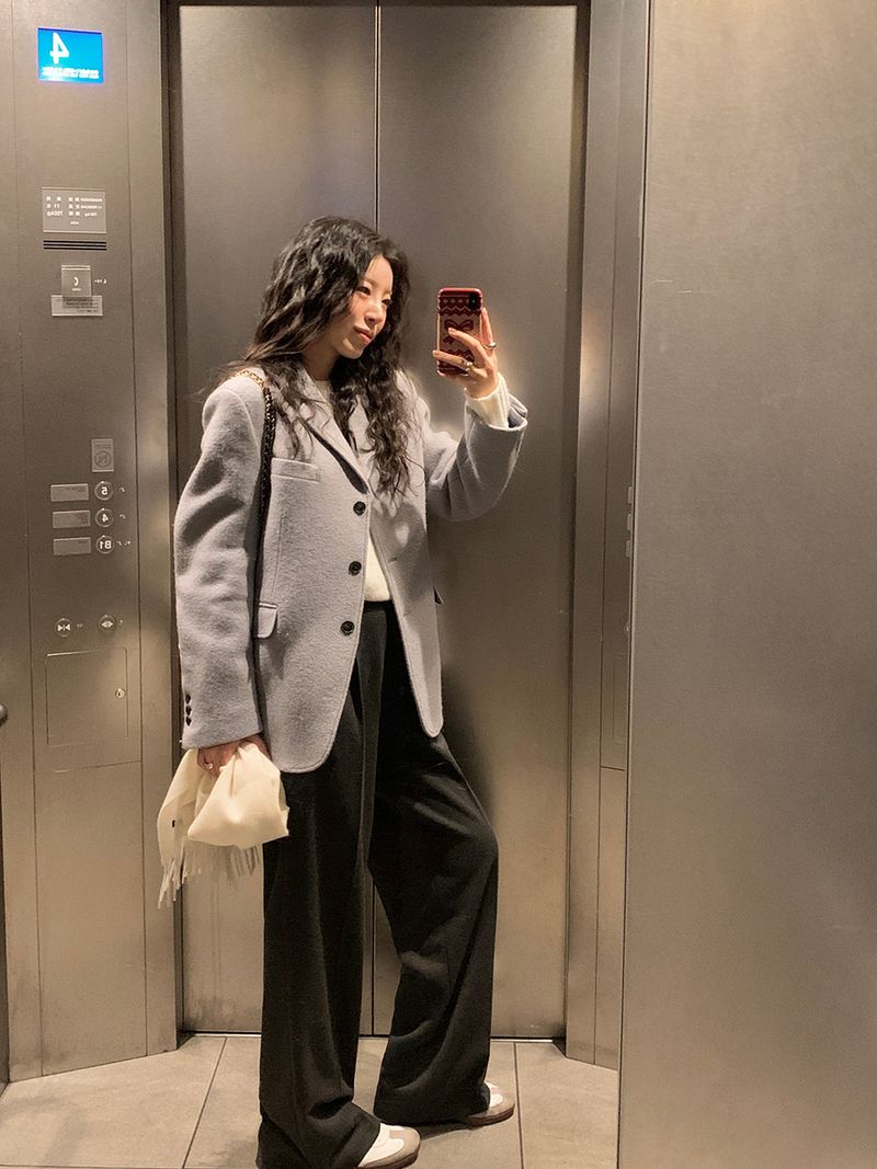 [MADE] [Wool Napping] Winter Warm Pintuck Wide Slacks
