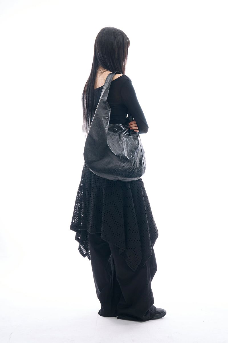 Maelle glossy leather shoulder bag