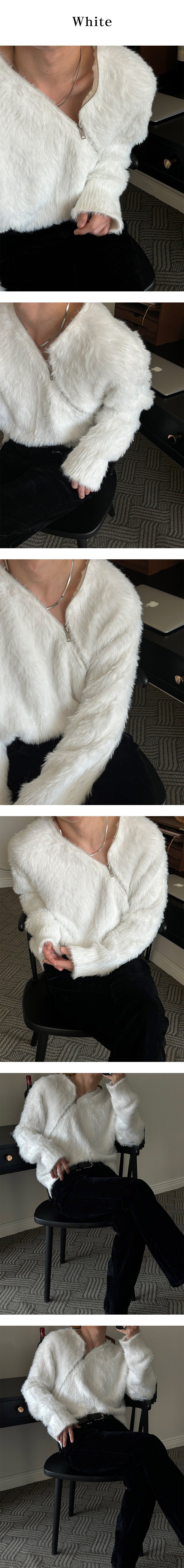 [F/W] Angora brush side zipper knit(2color)