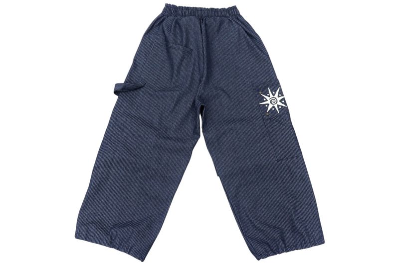 Wide-printed Carpenter Denim Balloon Pants