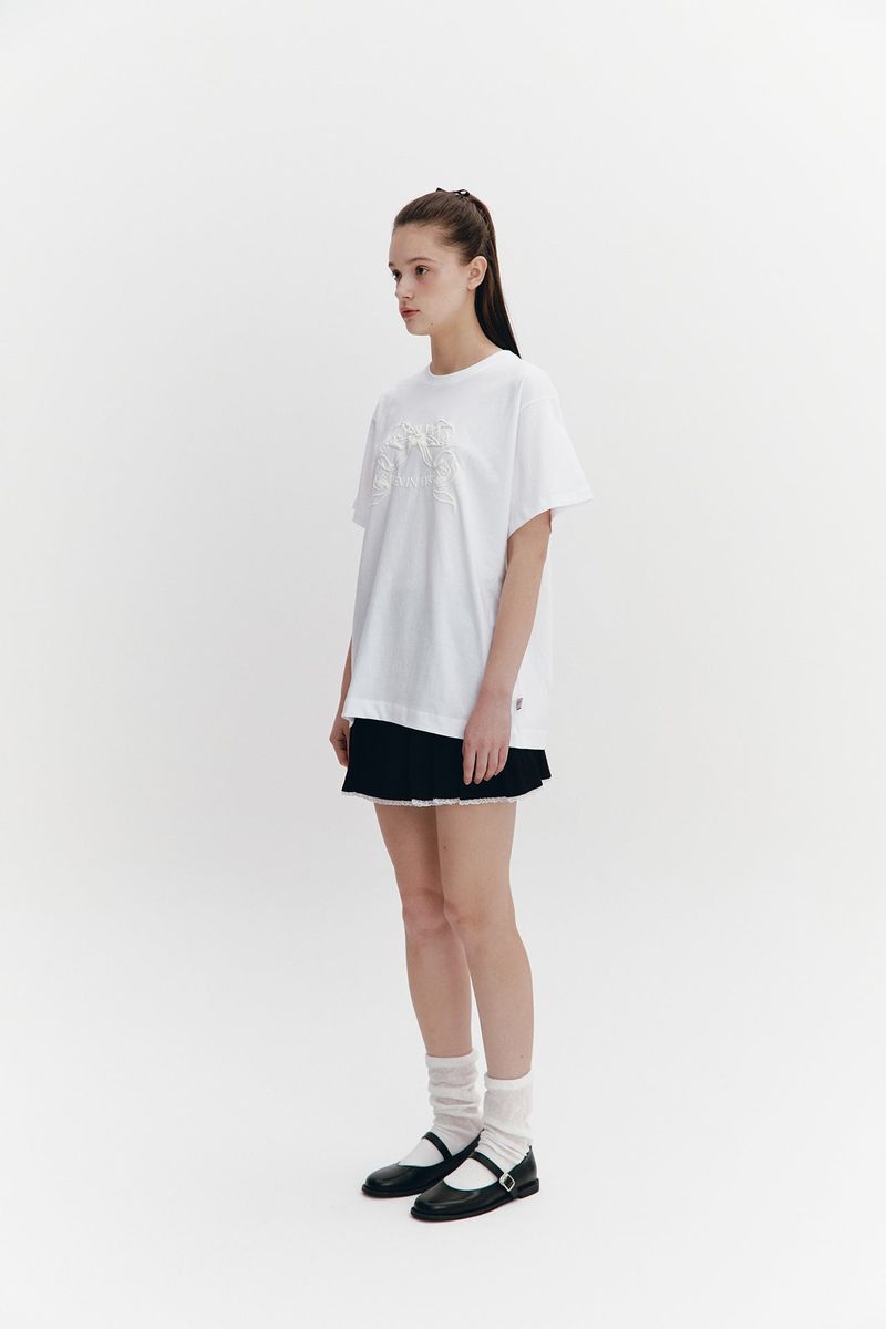 Ribbon Boxy T White