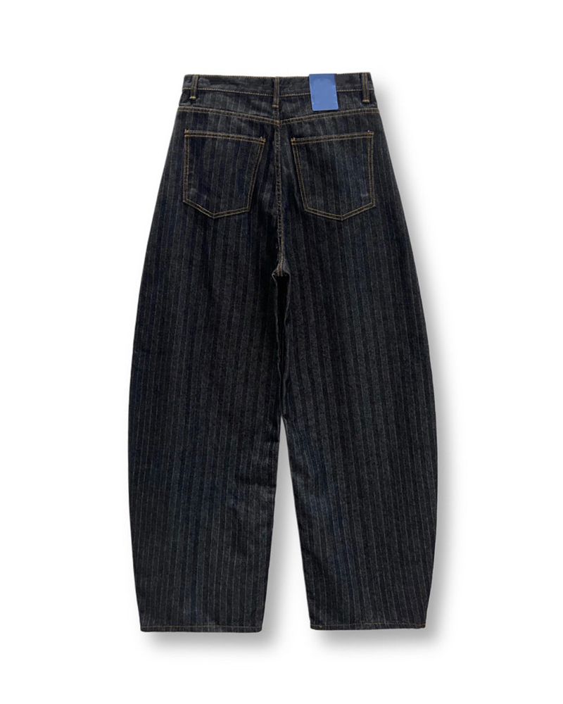 Herringbone Curved Denim Pants