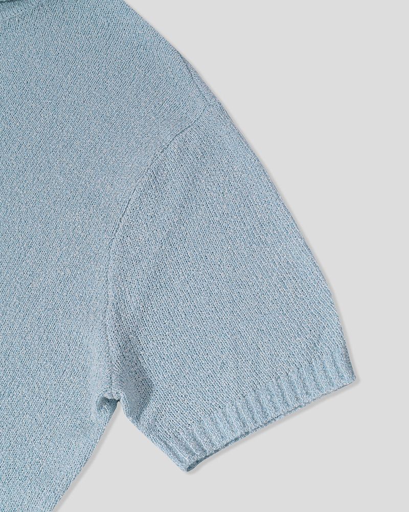 Bluema Bouclé Collar Short Sleeve Cardigan