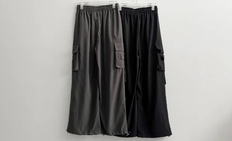 Send-banding two-pocket cargo wide pants