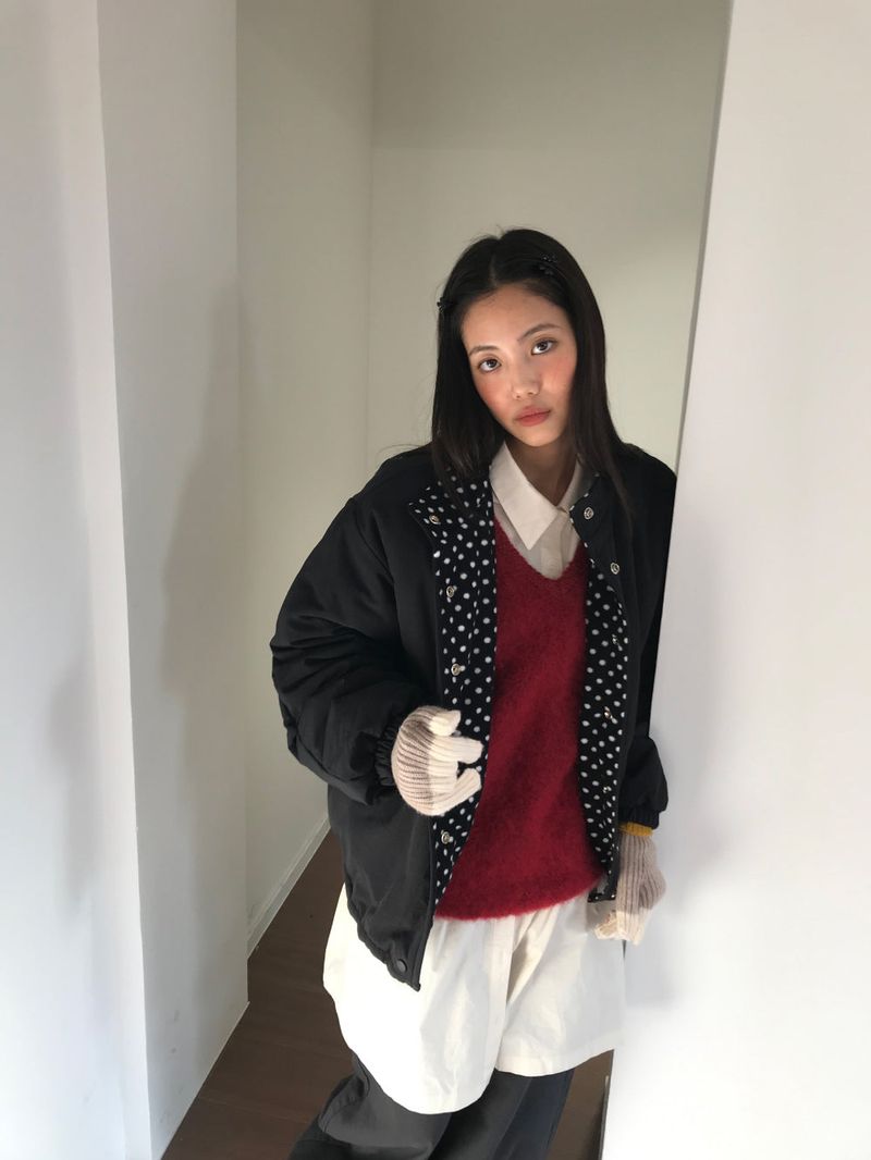 Coco Dot Padded Field Jacket (2color)