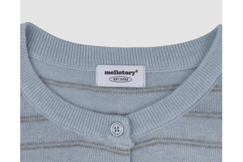 SOFT STRIPED KNIT CARDIGAN (GRAY)