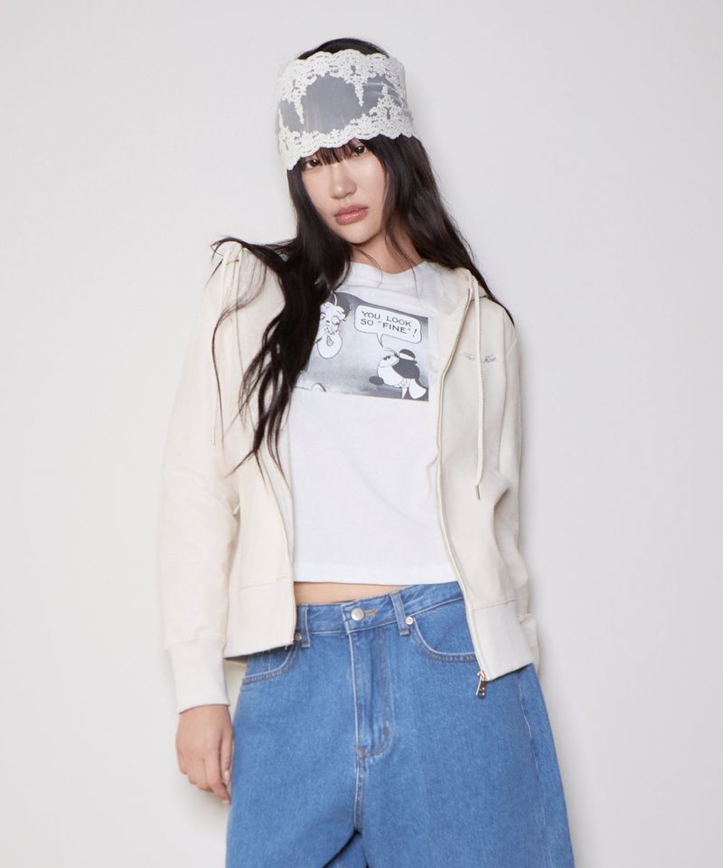 Distressed Leather Zip Hoodie