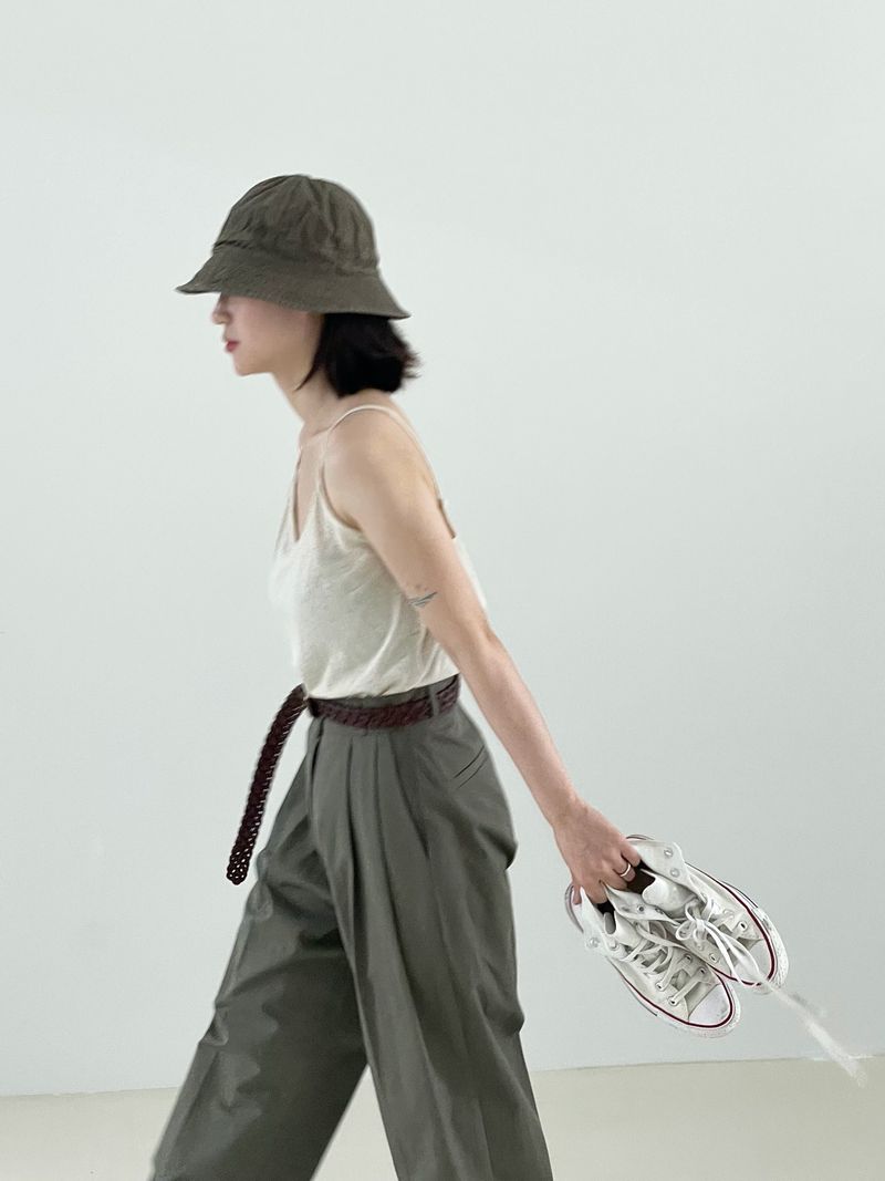 Natural linen sleeveless