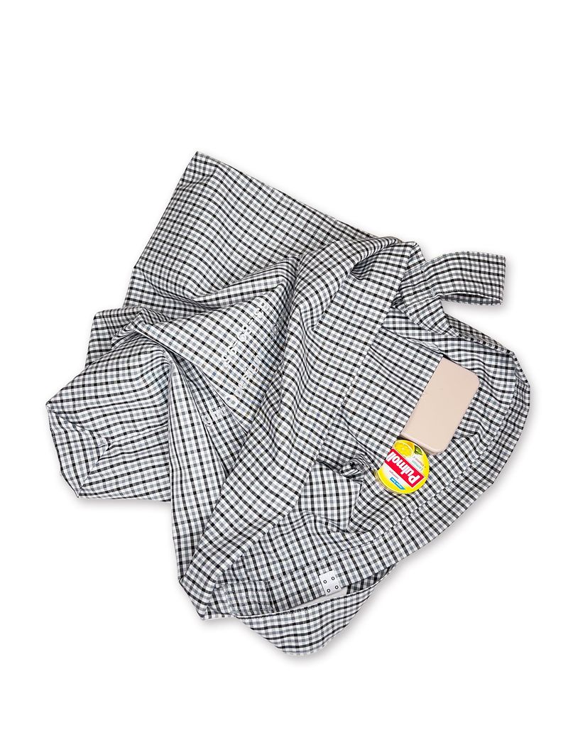 Reverse Logo Check Bag / Black