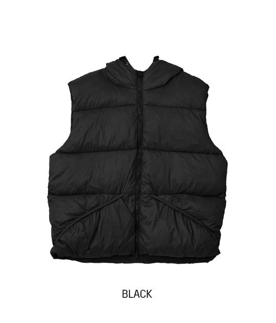 Detachable Hood Angle Pocket Padded Vest