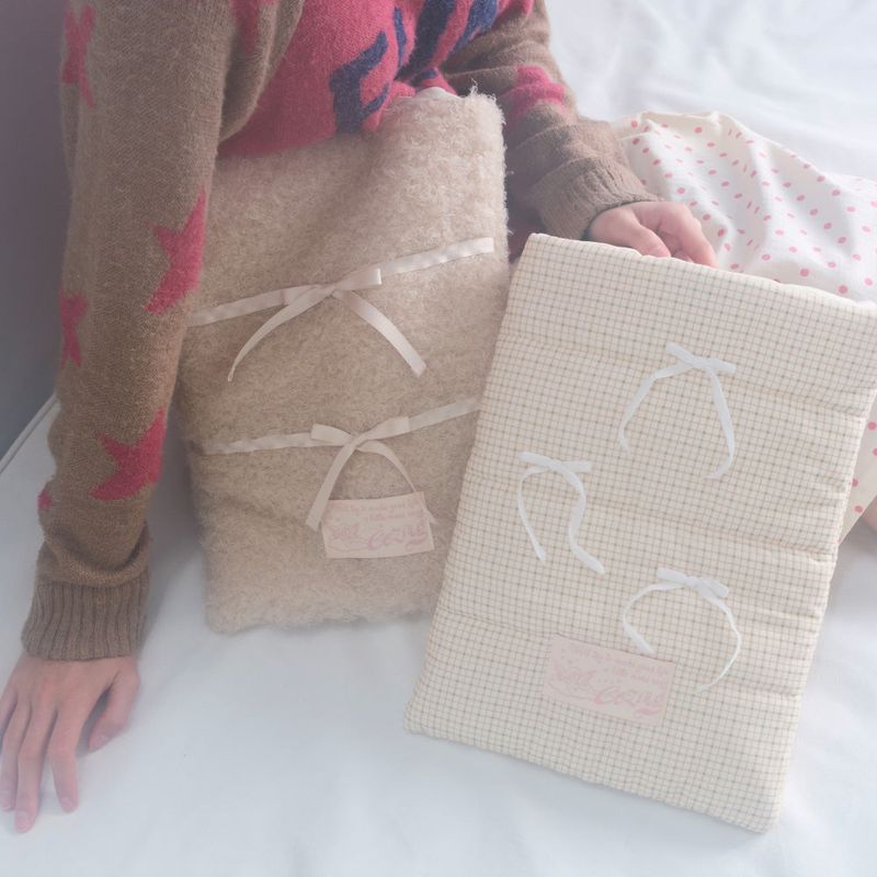Pillow Notebook Pouch_check beige