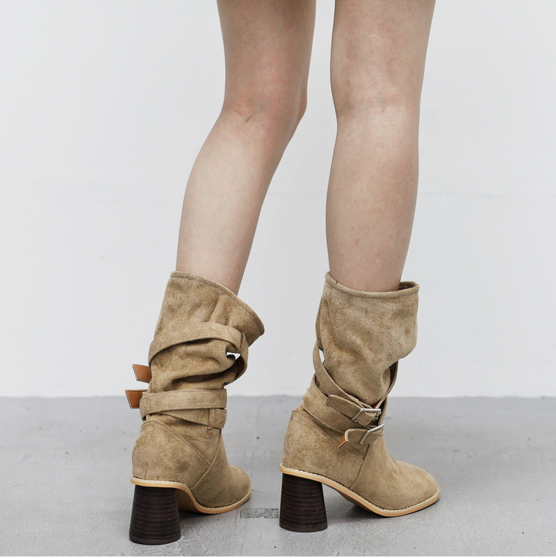 Ritina Buckle Suede Boots