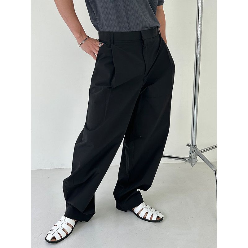 [S/S] Nylon tuck wide slacks (3color)