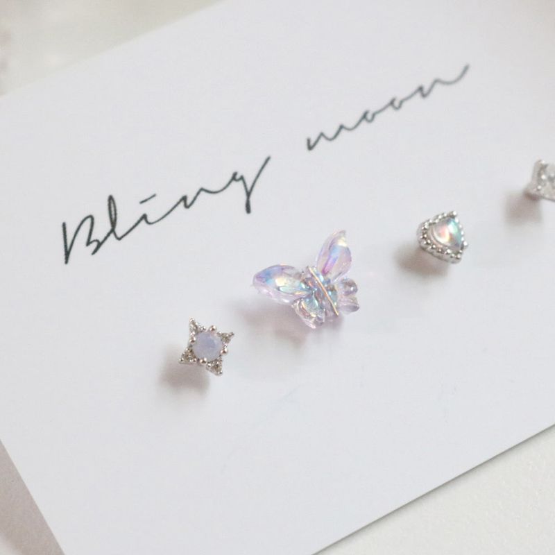 [4 set] aurora butterfly piercing set