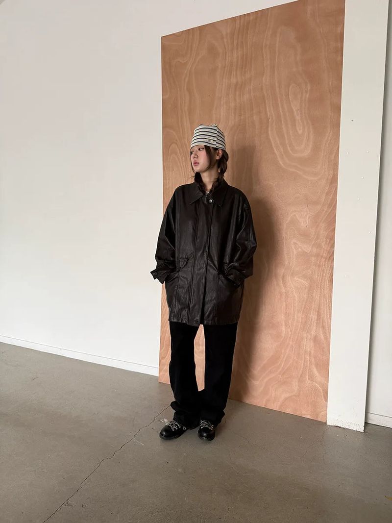 leather half jacket