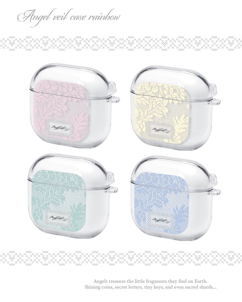 Angel Veil Lace AirPods Case rainbow