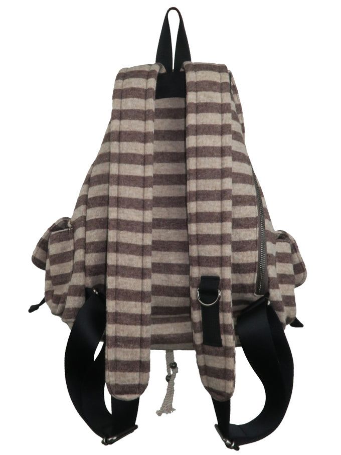 Wool stripe backpack_brown