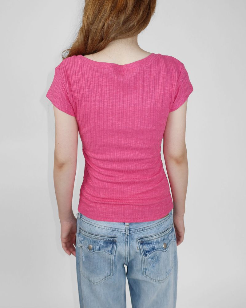 SOFT RIB V-NECK TEE
