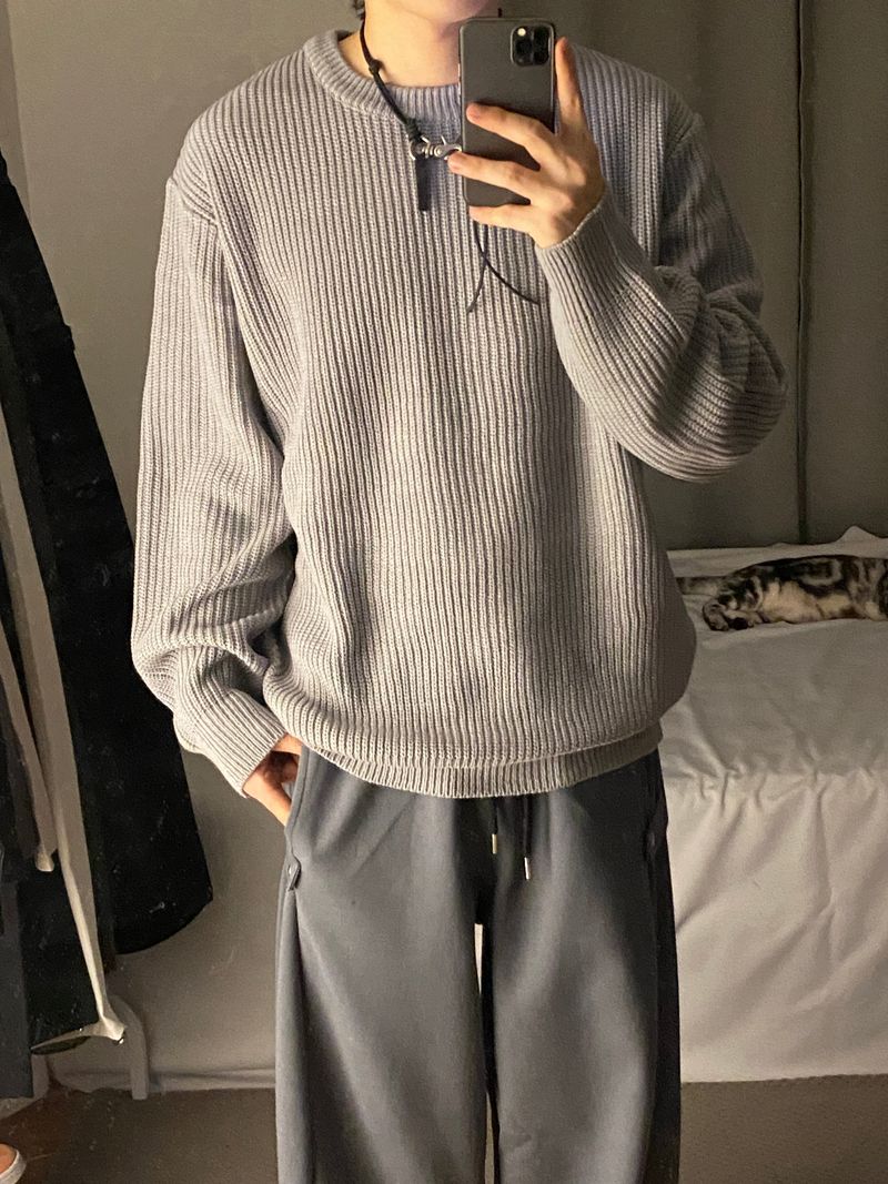 basic hachi round muji Knit 2C