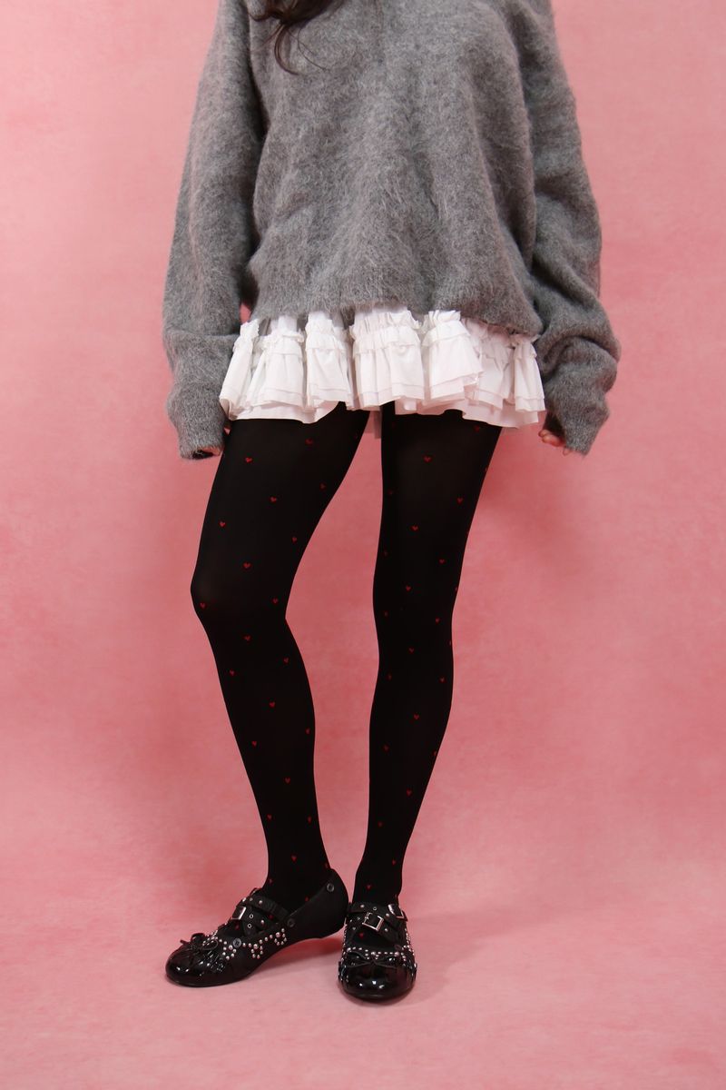 petit heart tights (black)