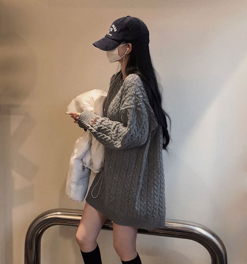 [Belied made/Cuanku] First Love Twisted Cable Knit Dress